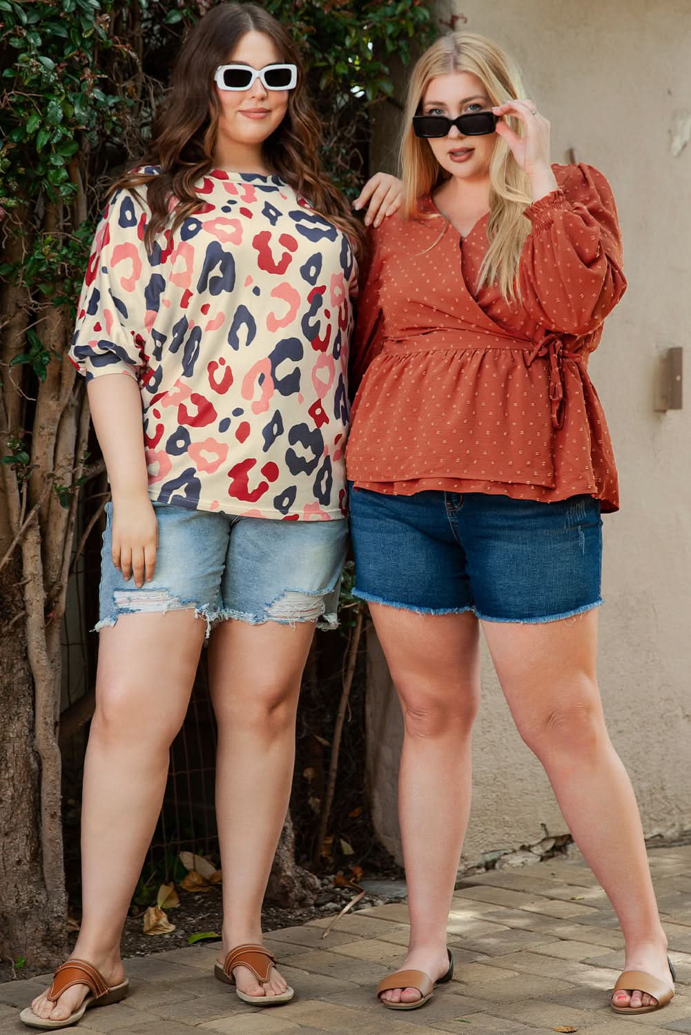 Gold Flame Plus Size Wrap Blouse