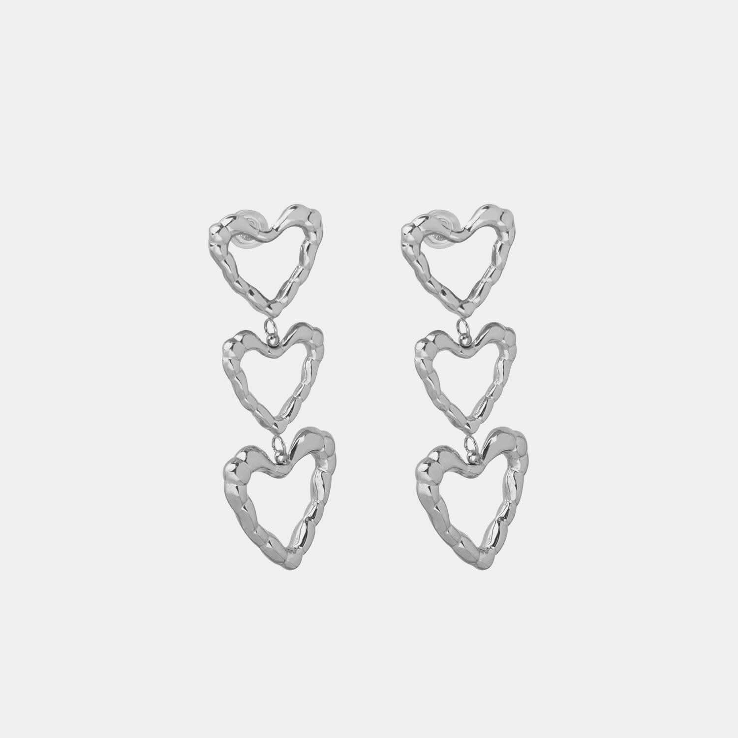 Heart-shaped titanium earrings