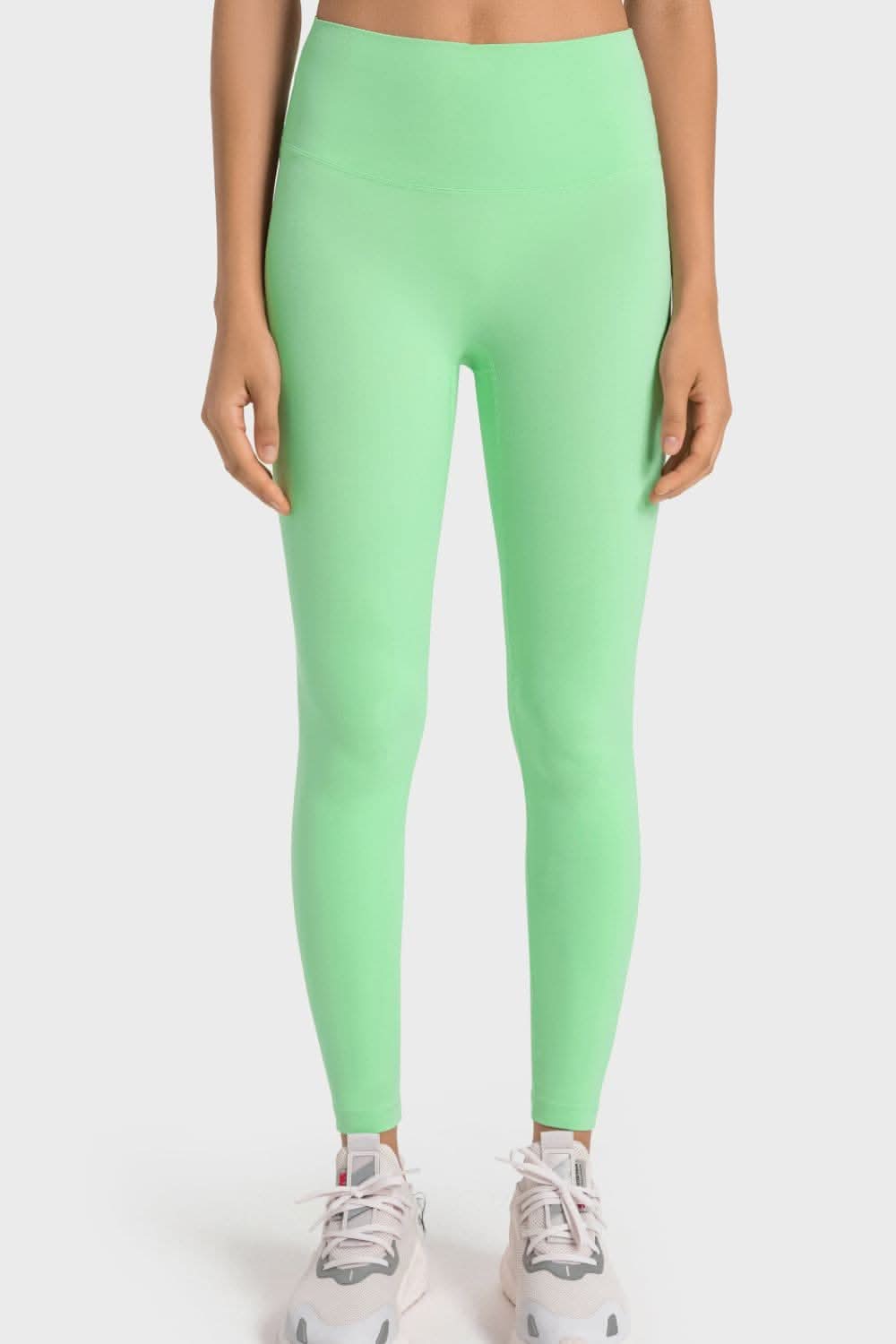 High-rise yoga leggings with wide waistband