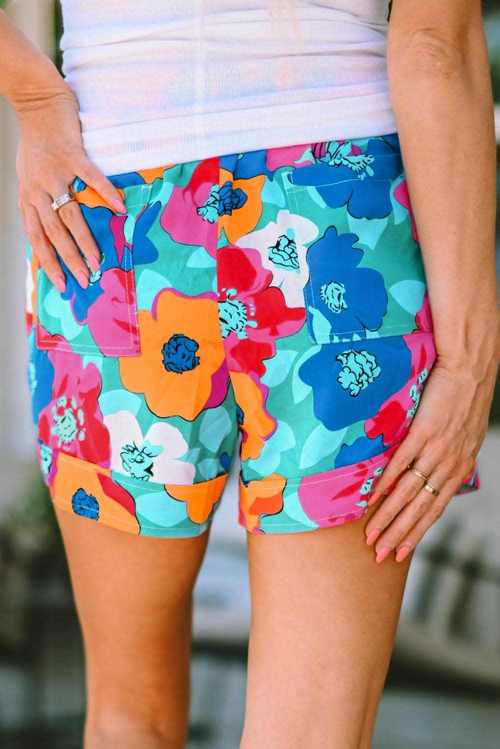 High waist drawstring shorts - summer style