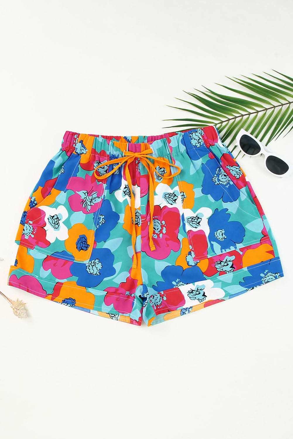 High waist drawstring shorts - summer style