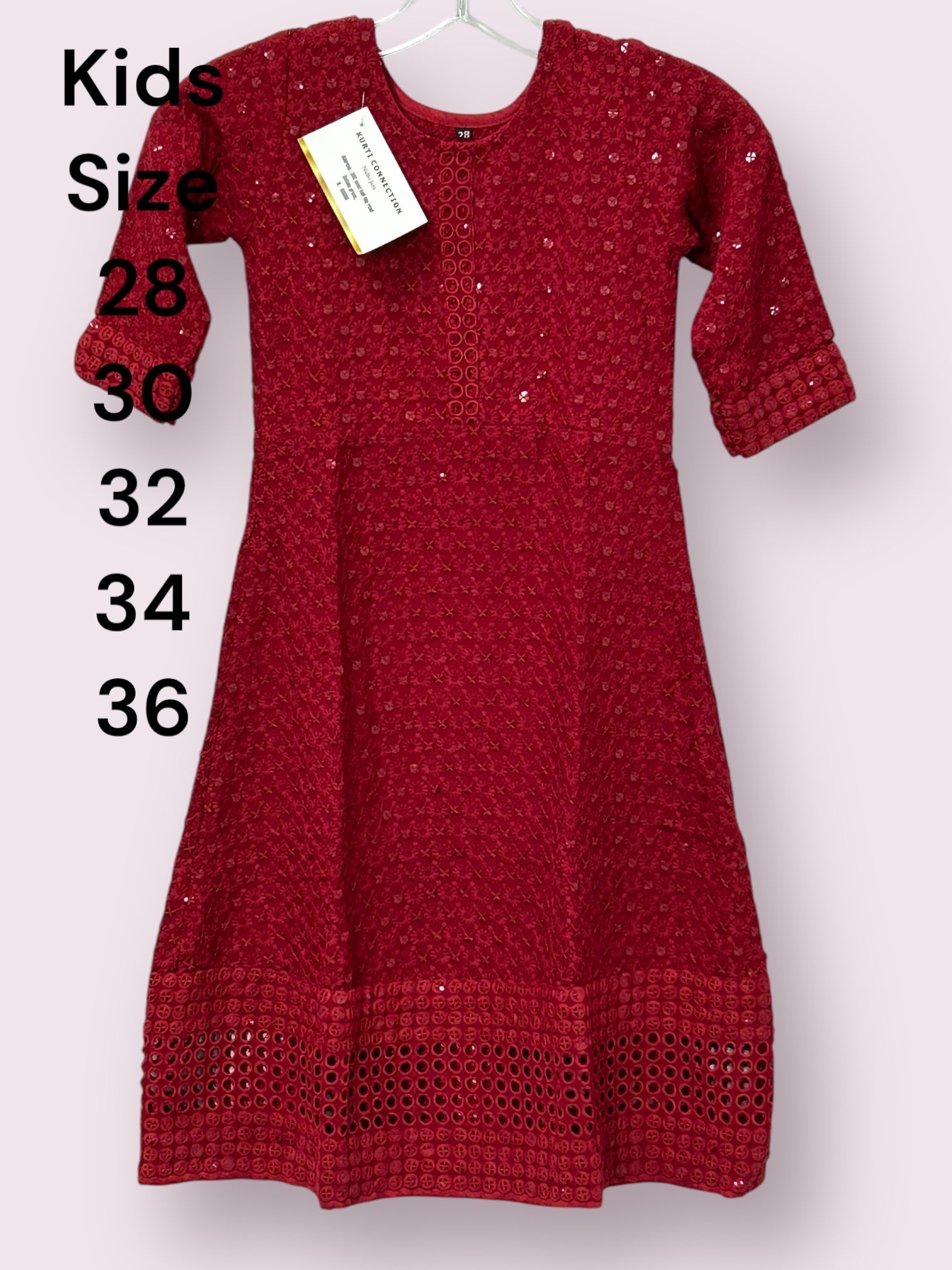 chikankari kurti for young girls