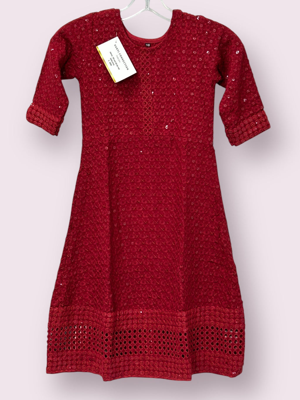 chikankari kurti for young girls