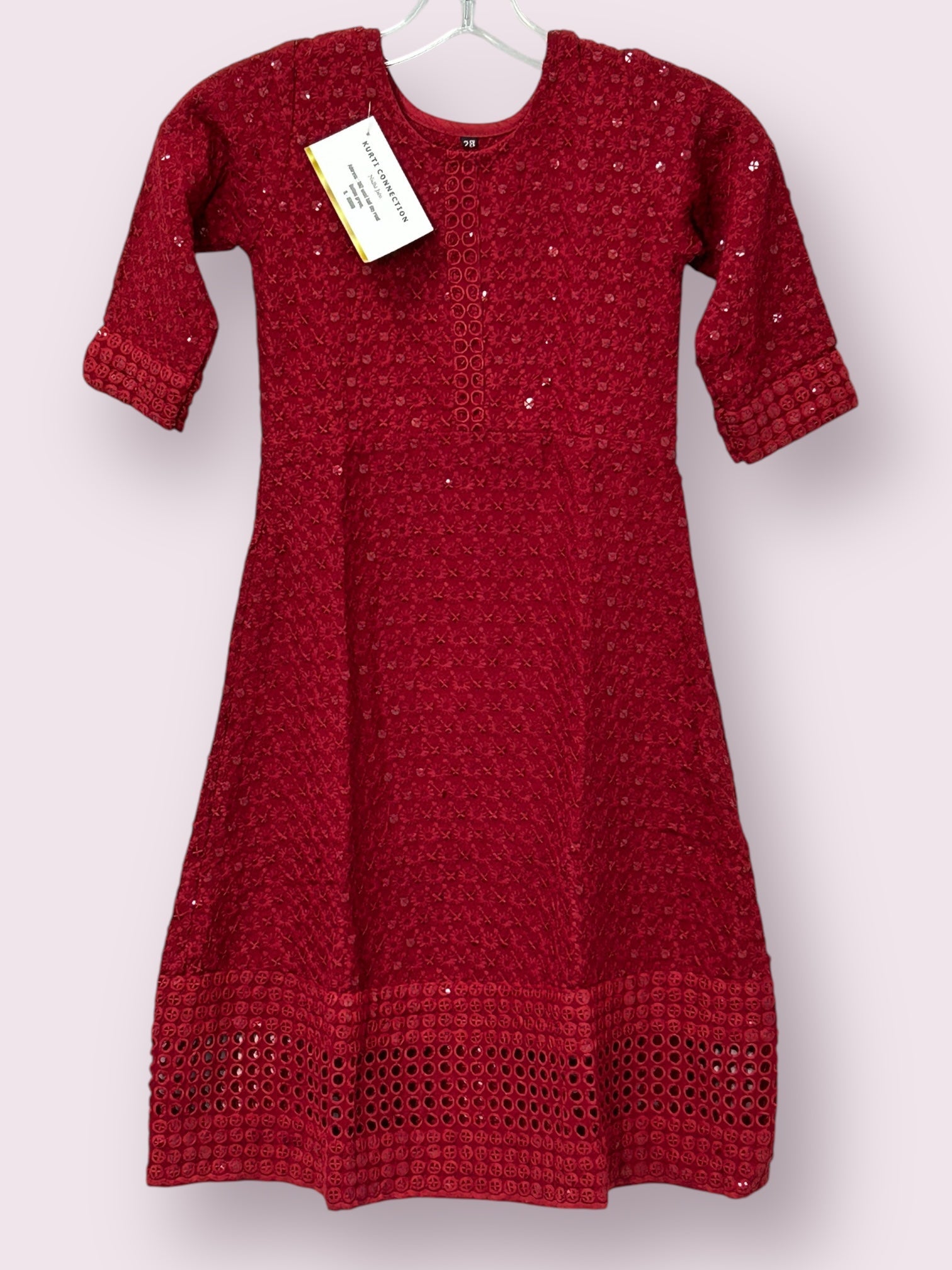 chikankari kurti for young girls