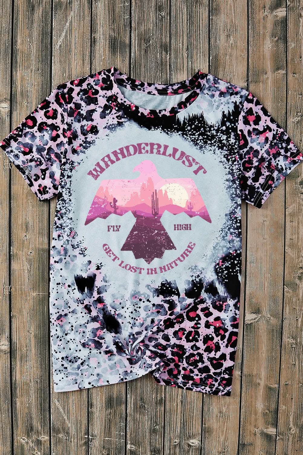 Leopard print short sleeve tee