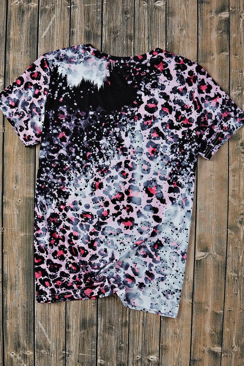 Leopard print short sleeve tee