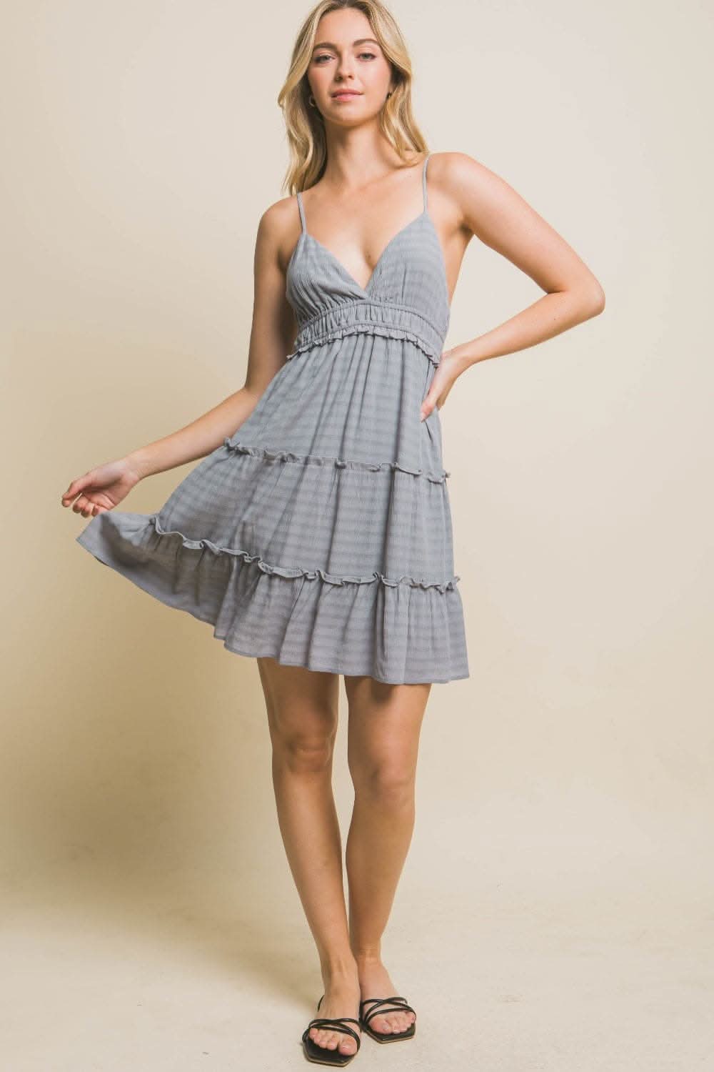 Love Tree Frill V-Neck Cami Dress - Effortless Chic Style