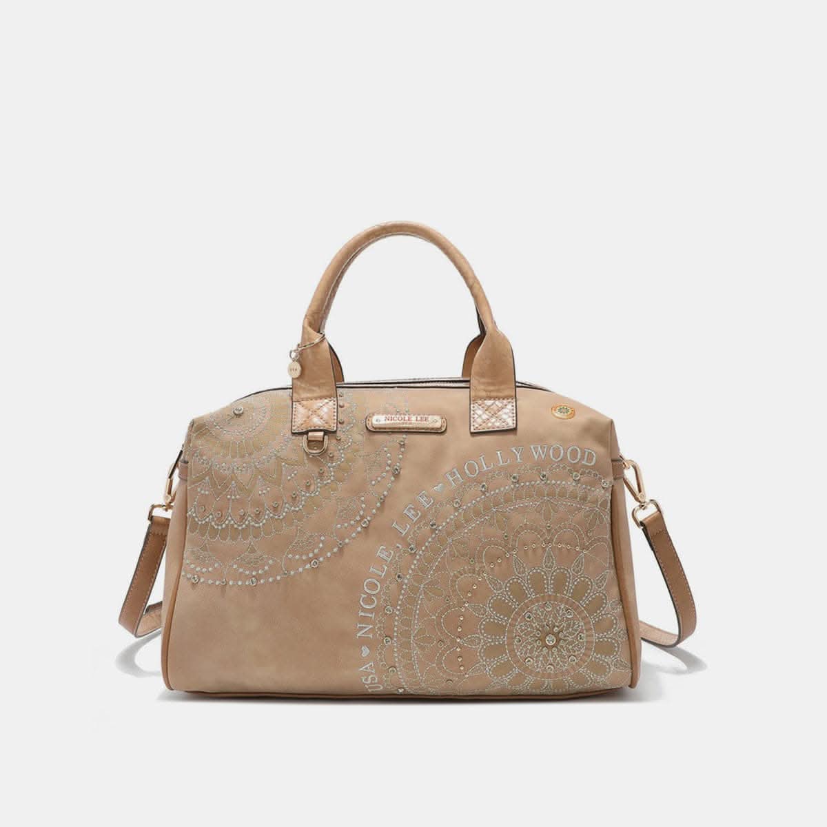 Nicole Lee rhinestone boston bag