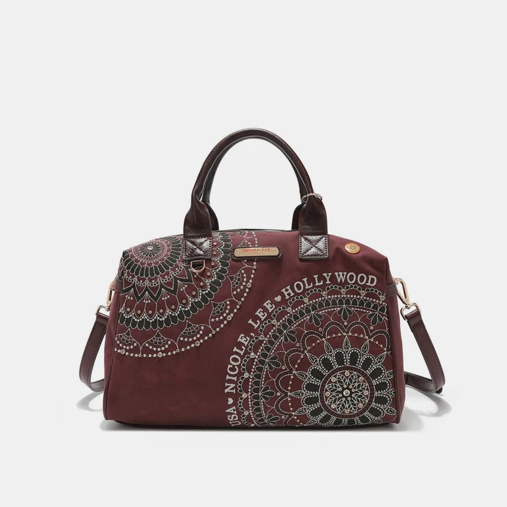 Nicole Lee rhinestone boston bag