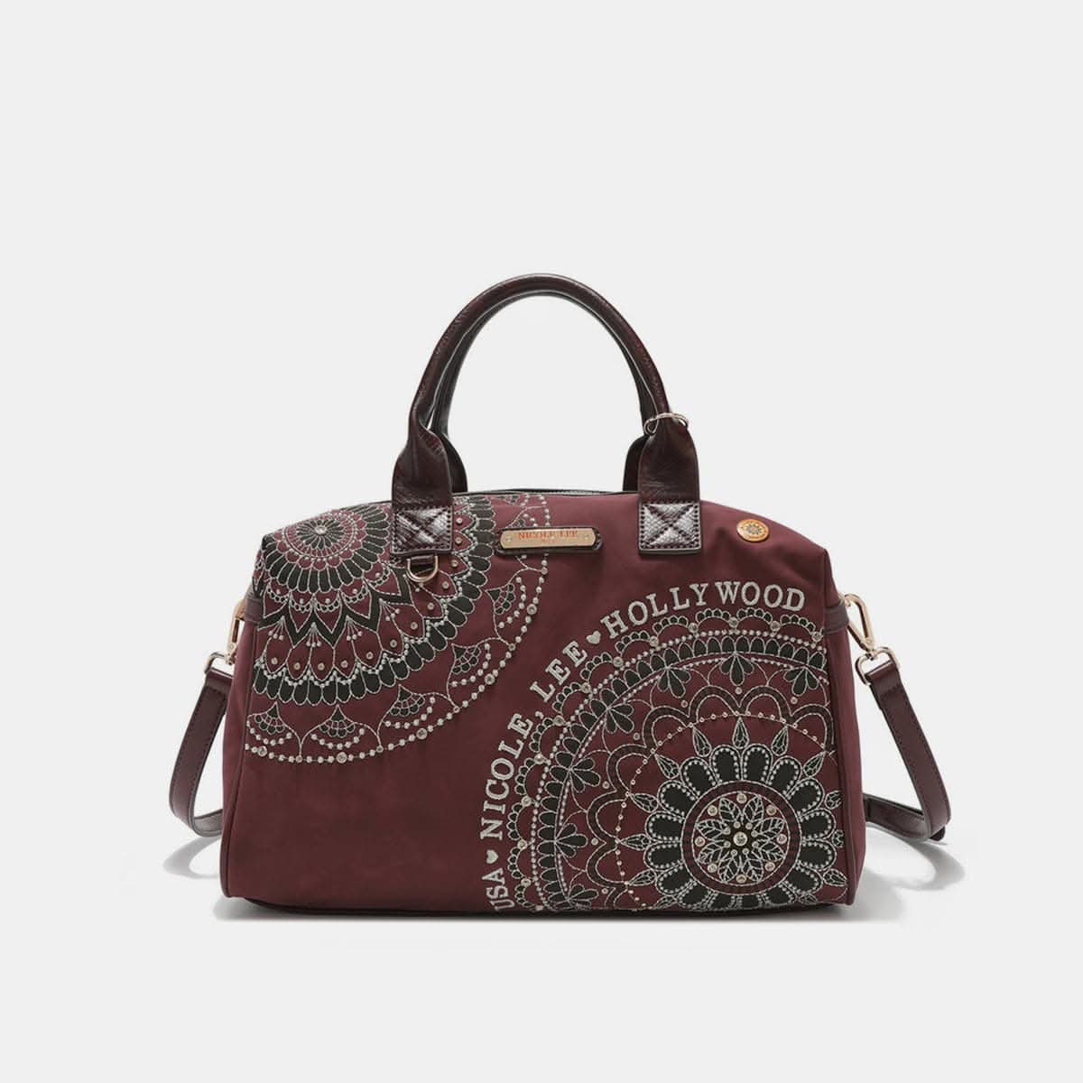 Nicole Lee rhinestone boston bag
