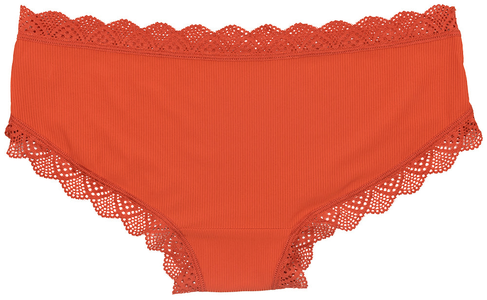 Pretty Red Lace-Trim Hipster – Silky & Flattering S–XL