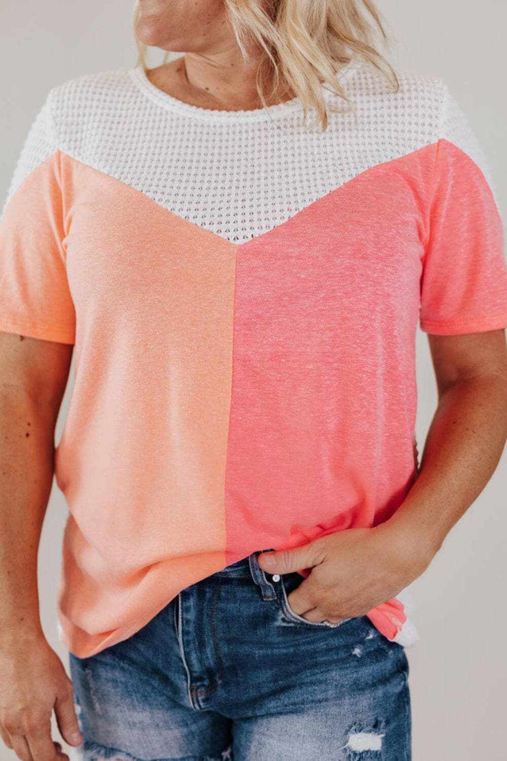 Plus size color block tee
