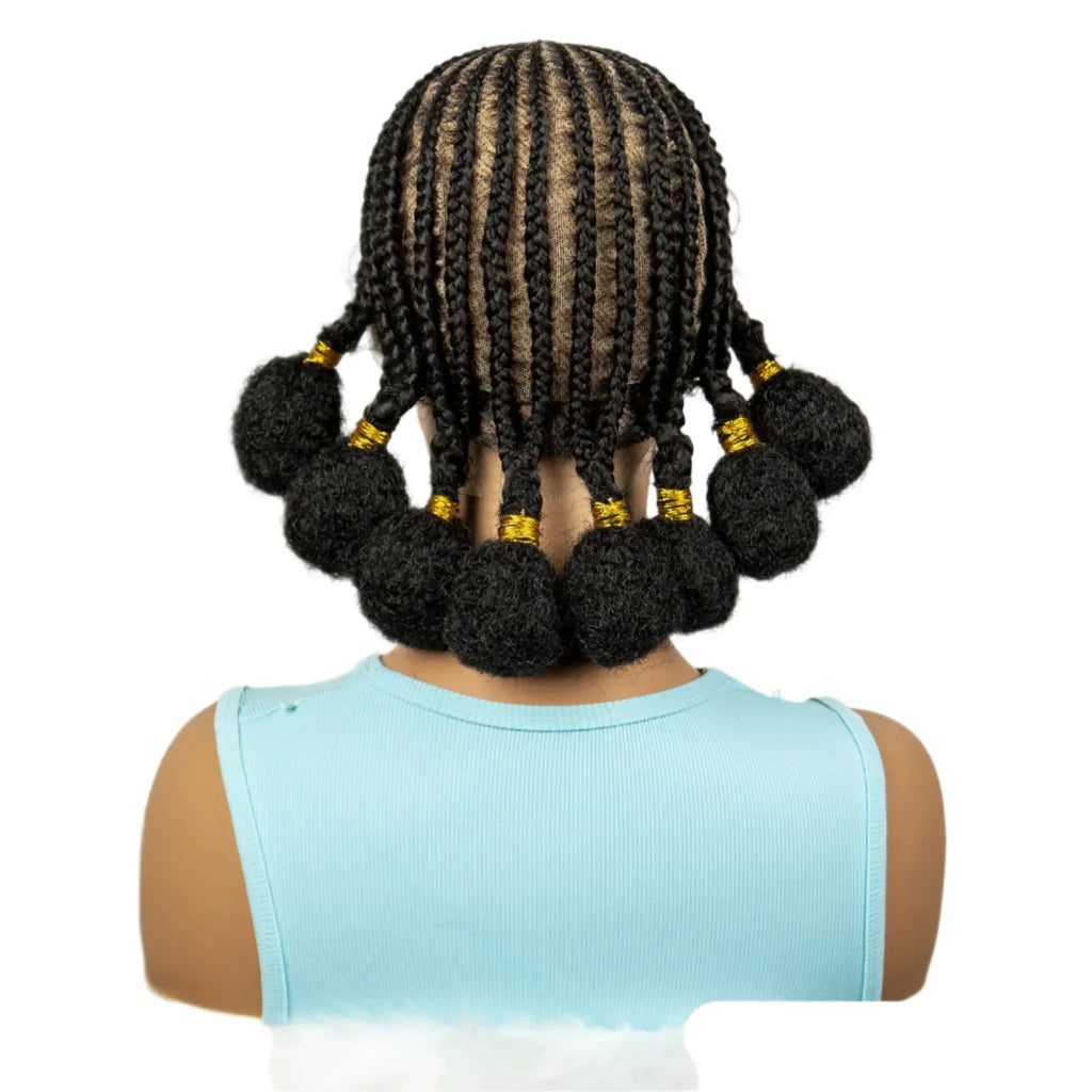 10 Inch Natural Cornrow Braids Full Lace Wig | Transparent Synthetic Braiding Hair with Baby Hair