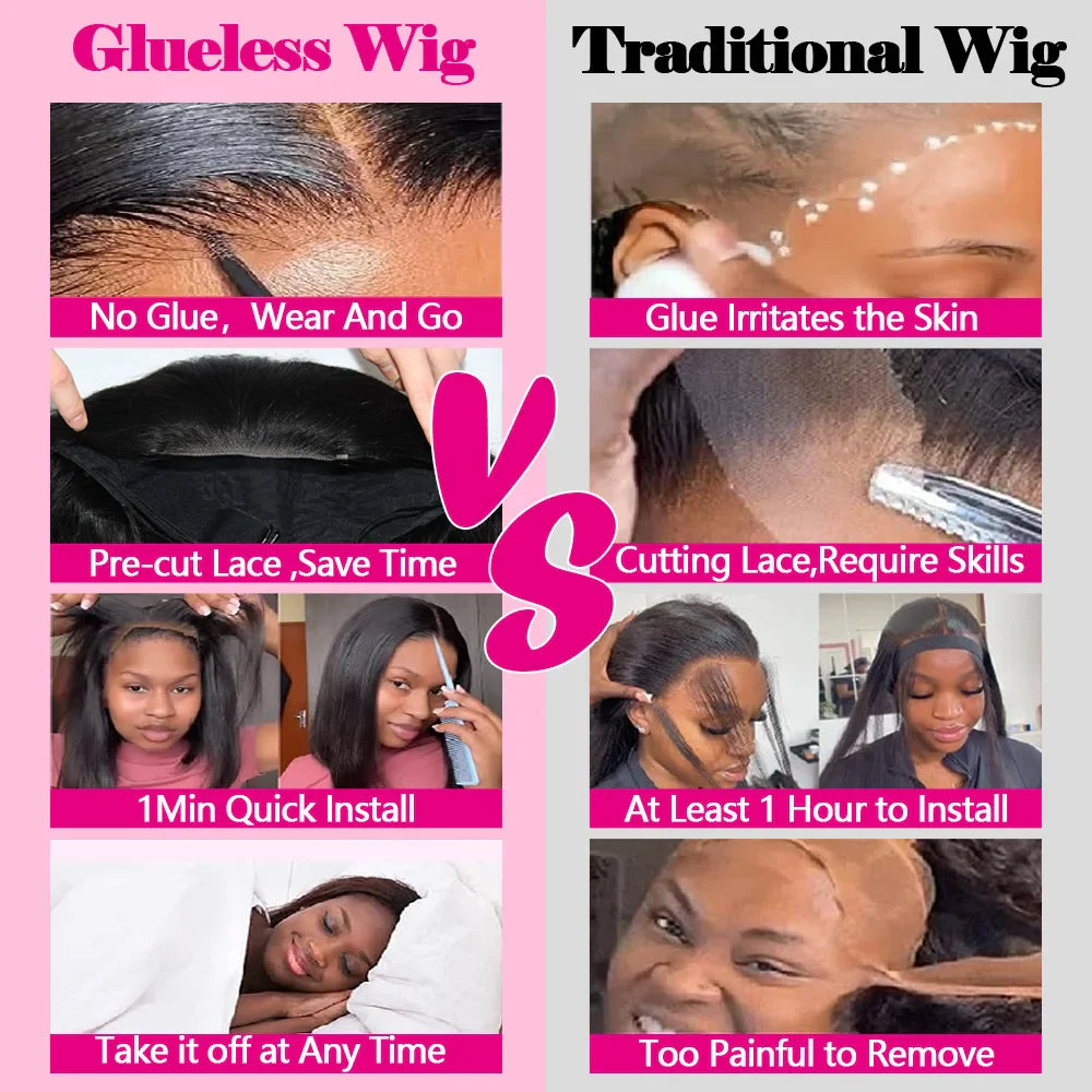 12 Inch Straight Bob Wig | Glueless | Brazilian Remy Hair | 4x4 Lace Closure | Pre-Cut | Ready to Wear | Natural Black