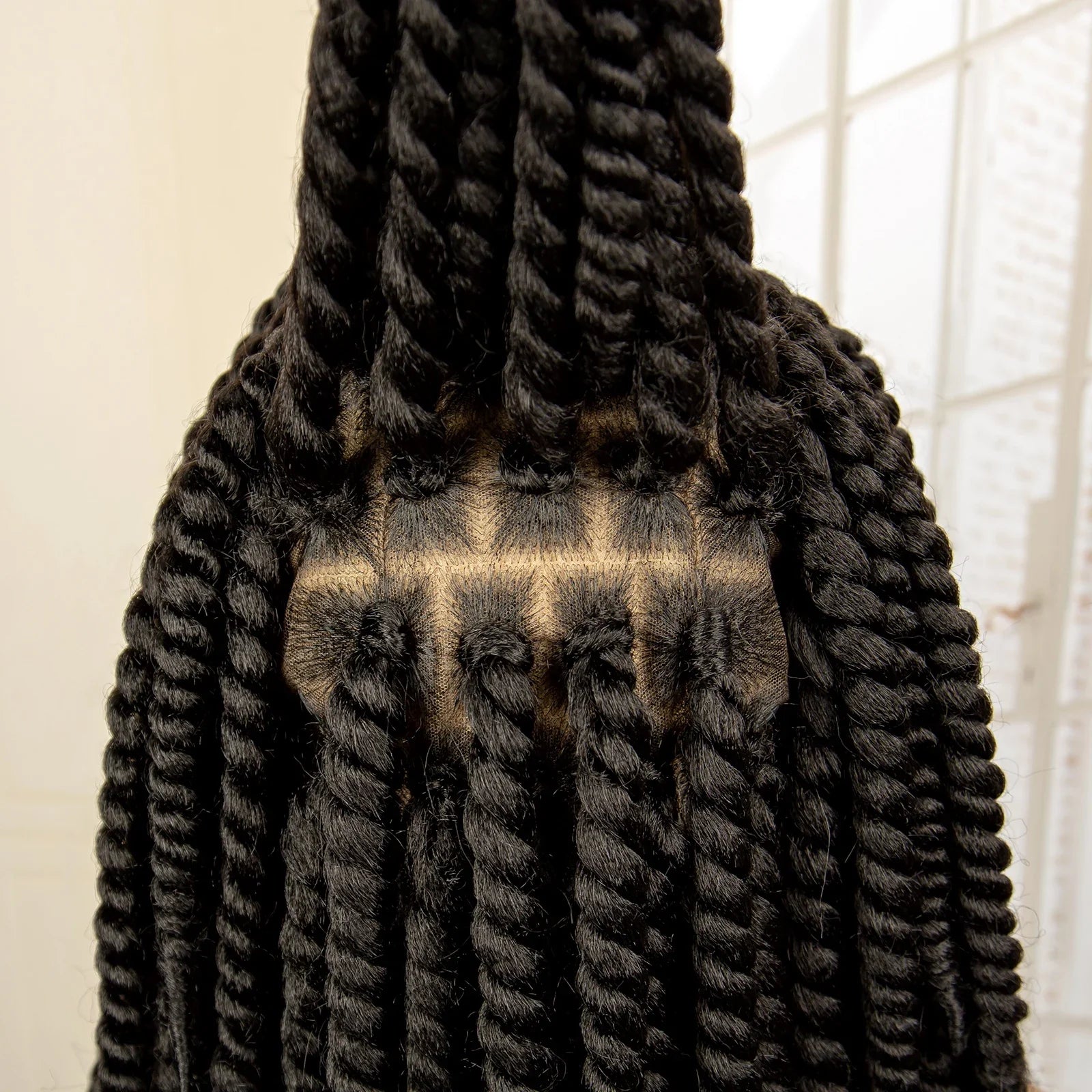 16 Inch Brown Twisted Braided Bob Wig | Full Lace | Kanekalon Fiber | For Black Women