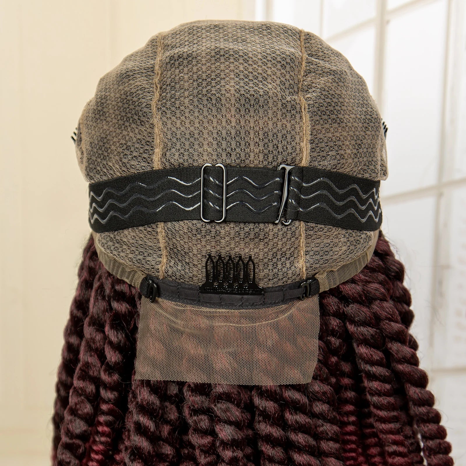 16 Inch Brown Twisted Braided Bob Wig | Full Lace | Kanekalon Fiber | For Black Women