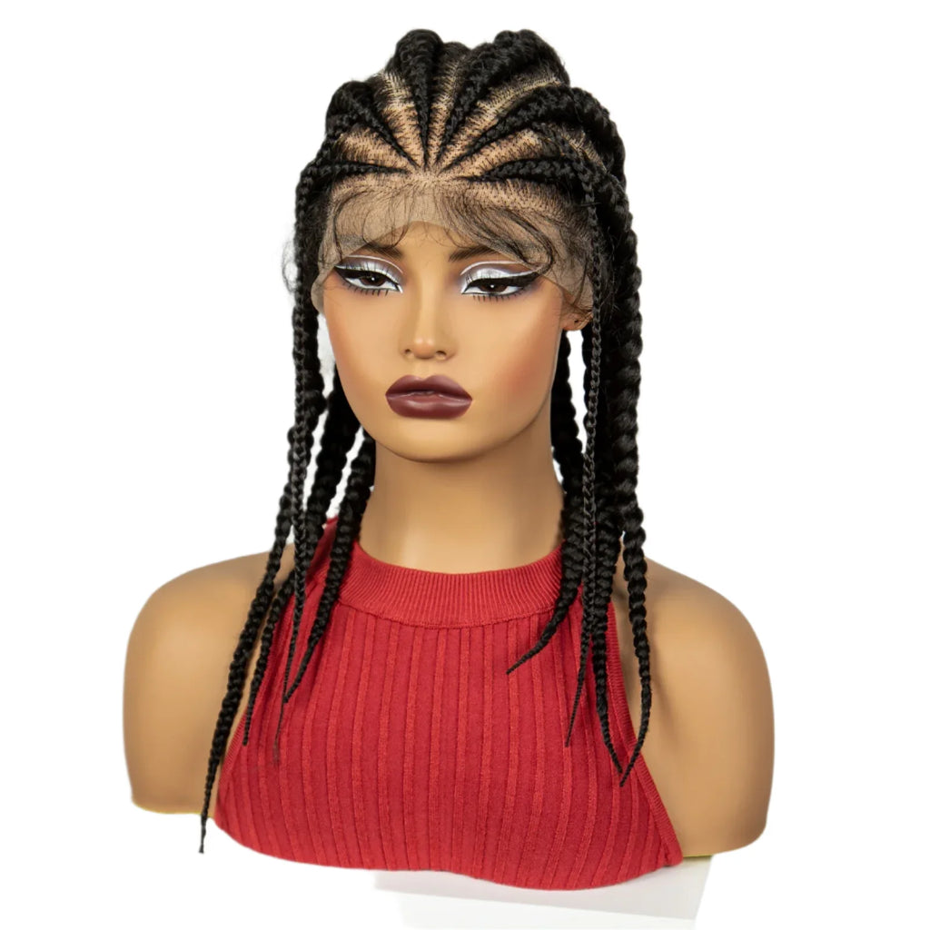18" Natural Braided Wig | Full Lace | Baby Hair | Everyday Style