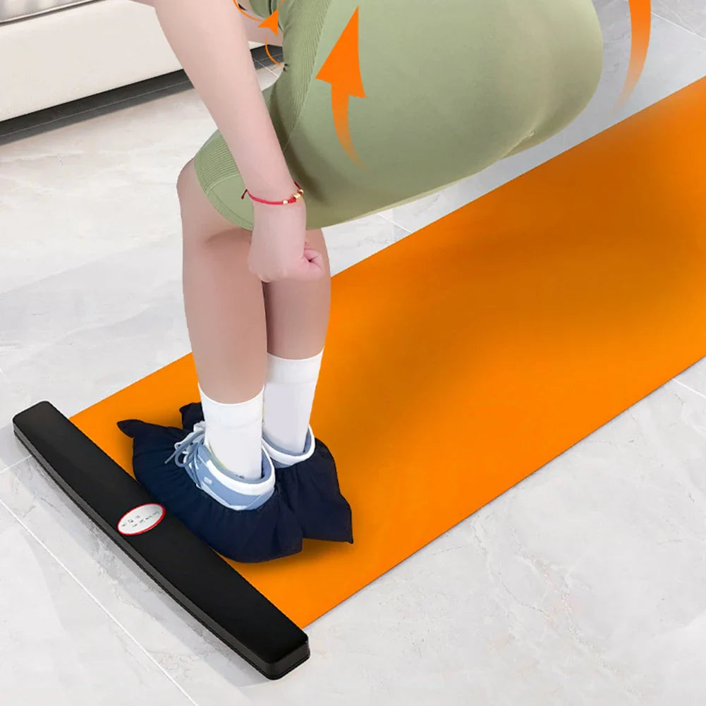 140/180/200cm Yoga Mat Skating Slide Board Household Sliding Fitness Training Board for Ice Hockey Roller Skating Leg Exercise