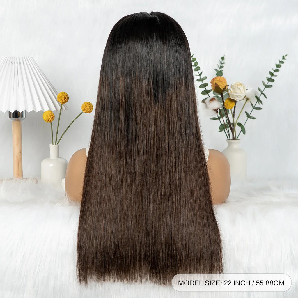 16A Double Drawn 1BT4 Chocolate Brown Bone Straight Wig | 2x6 Real HD Lace Raw Vietnamese Virgin Human Hair