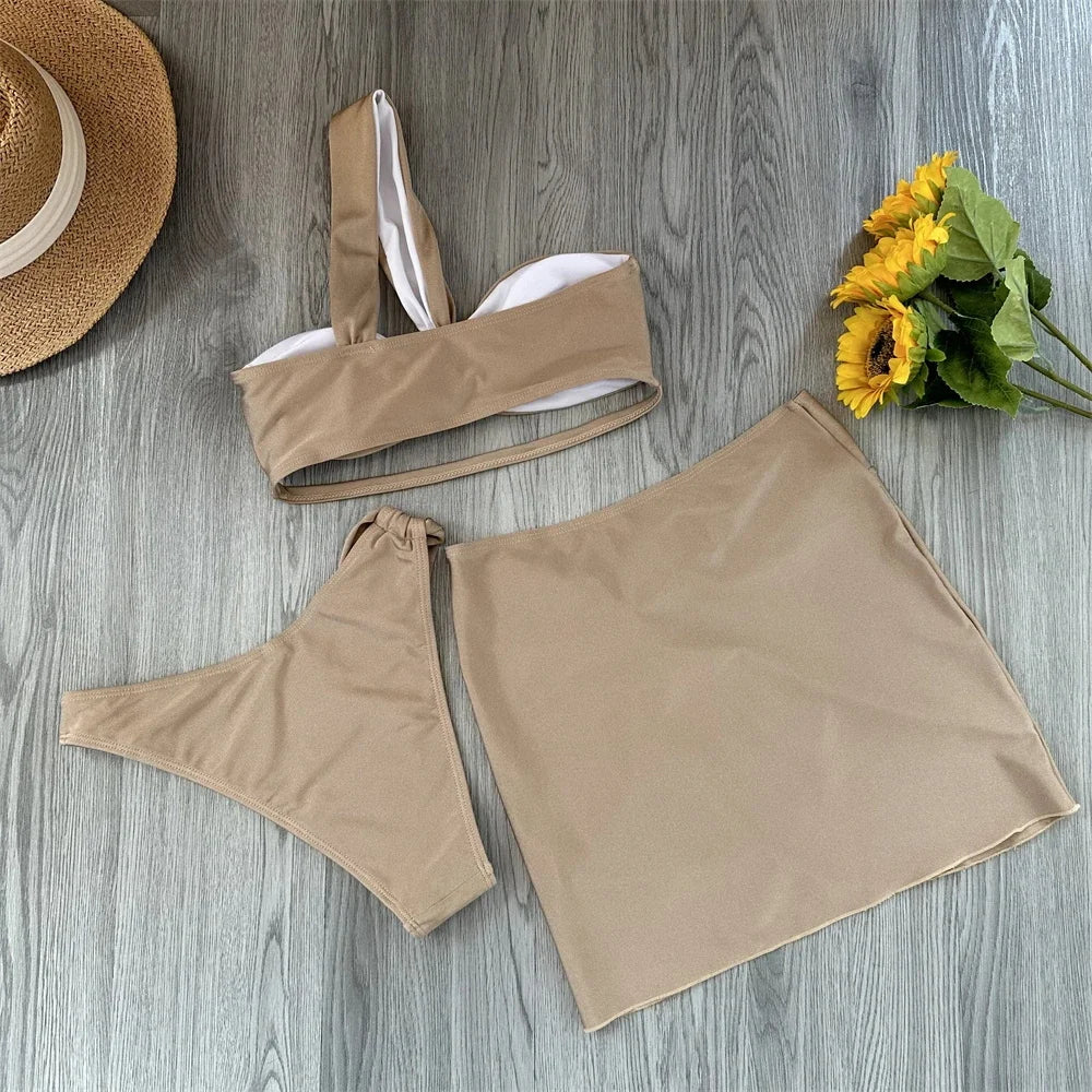 Premium Allie 3 Piece Swimsuit Women - Floral Lace Up Design