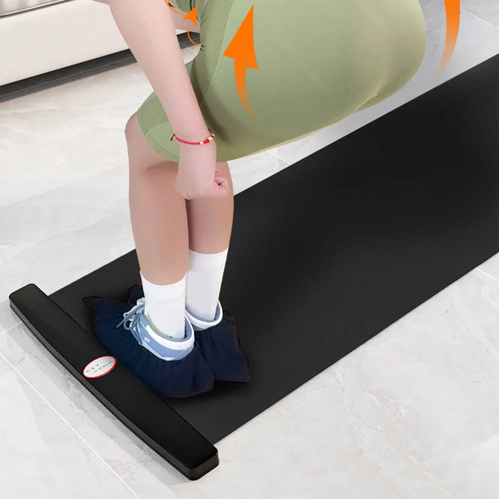 140/180/200cm Yoga Mat Skating Slide Board Household Sliding Fitness Training Board for Ice Hockey Roller Skating Leg Exercise