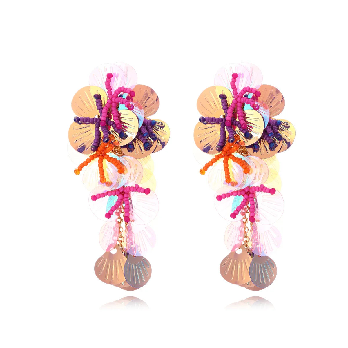 Premium Colorful Shiny Large Shell Earrings for Bold Fashion Style