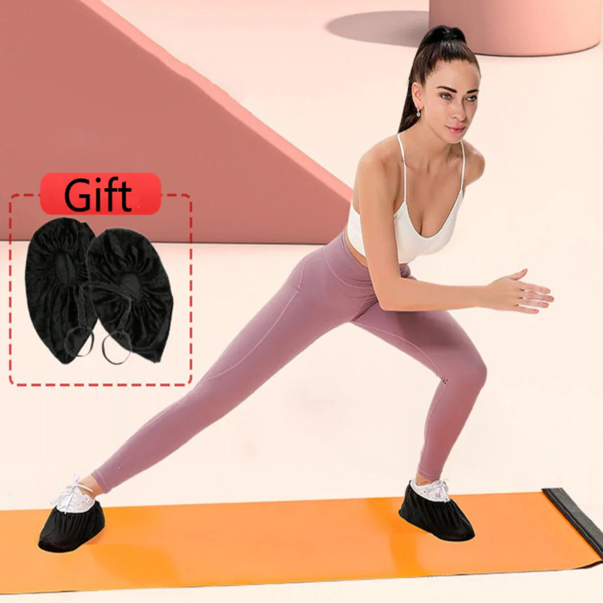 140/180/200cm Yoga Mat Skating Slide Board Household Sliding Fitness Training Board for Ice Hockey Roller Skating Leg Exercise