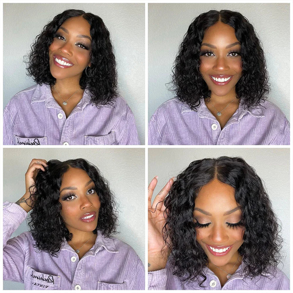 12A Kinky Curly Bob Wig | Glueless 13x4 Lace Frontal Wig | Brazilian Remy Hair