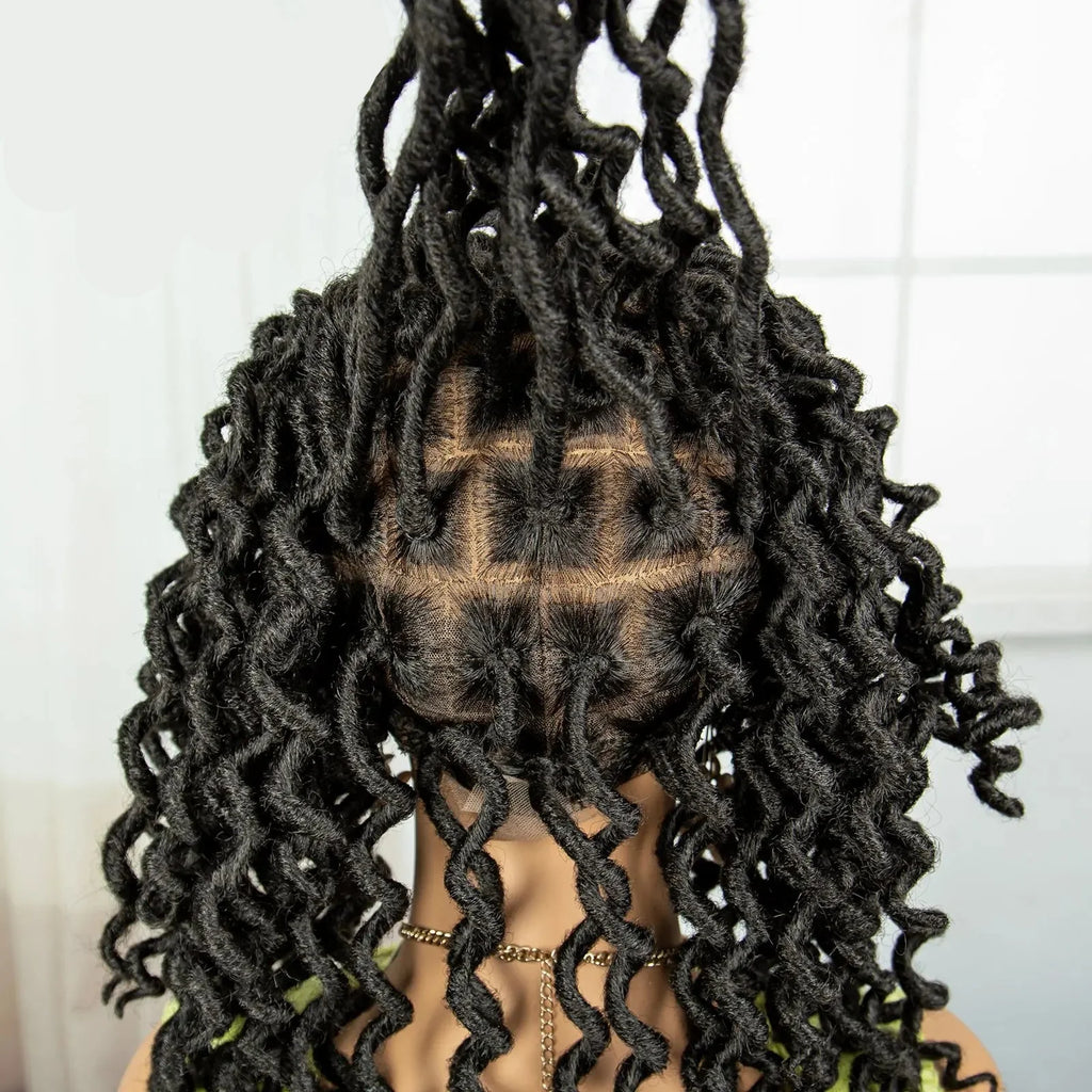 18" Faux Locs Full Lace Wig | Baby Hair | Transparent Lace Front | Crochet Dreadlocks | Black Women