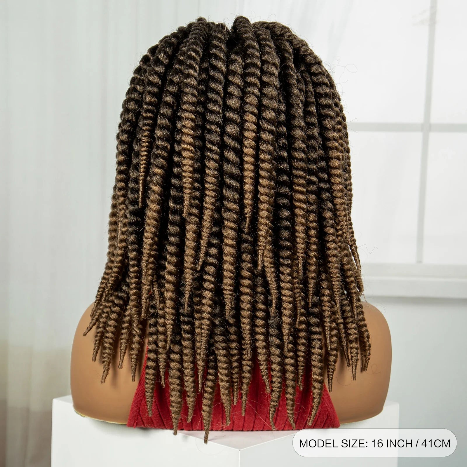 16" Twist Knotless Braids Wig | HD Full Lace | Baby Hair | Natural Look