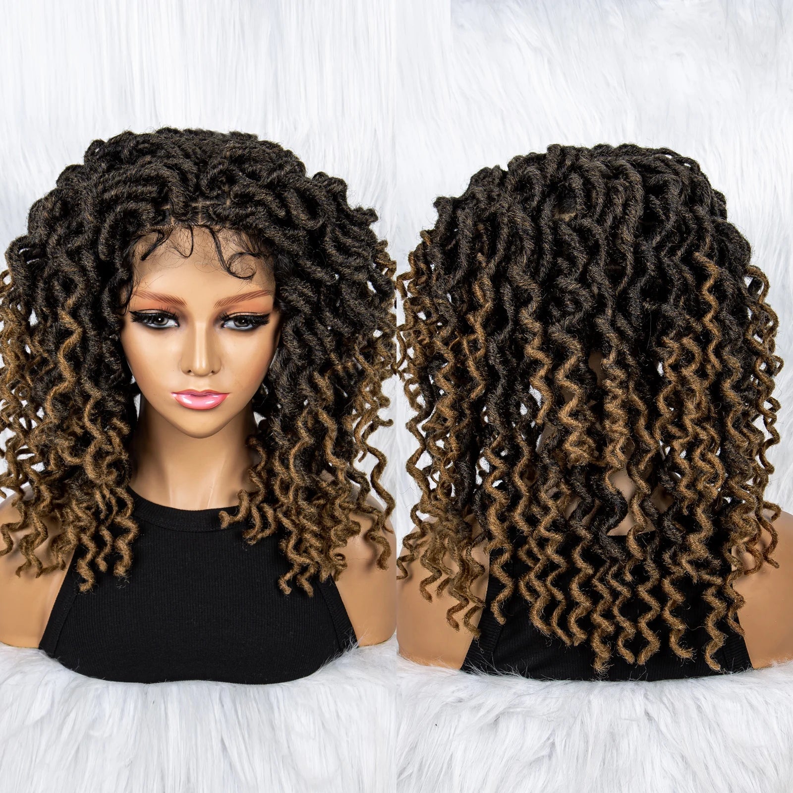 16" Synthetic Dreadlocks Braided Wig | Full Lace Crochet Style