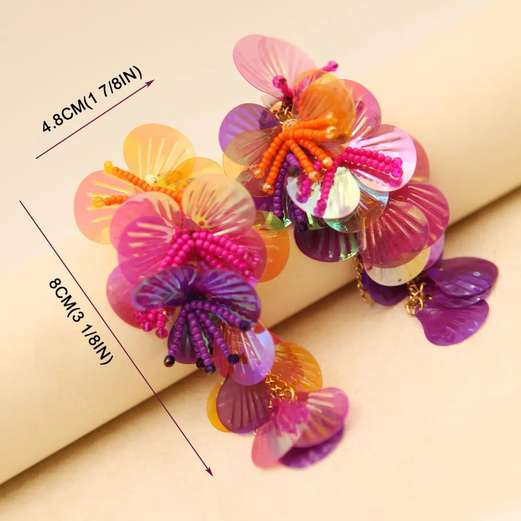 Premium Colorful Shiny Large Shell Earrings for Bold Fashion Style