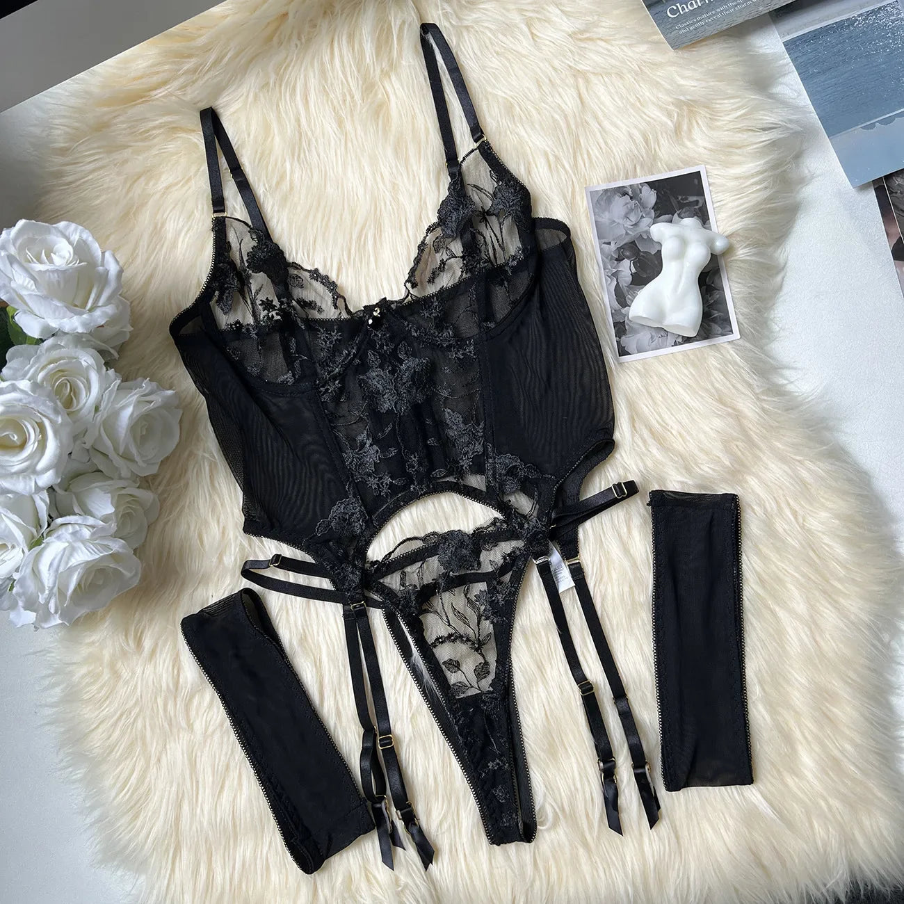 Ellolace Lingerie For Women In Offers Diamond Girl Super Sexy Push Up Lace See-Through Bra Hot Beautiful Undewear Fantasy Outfit