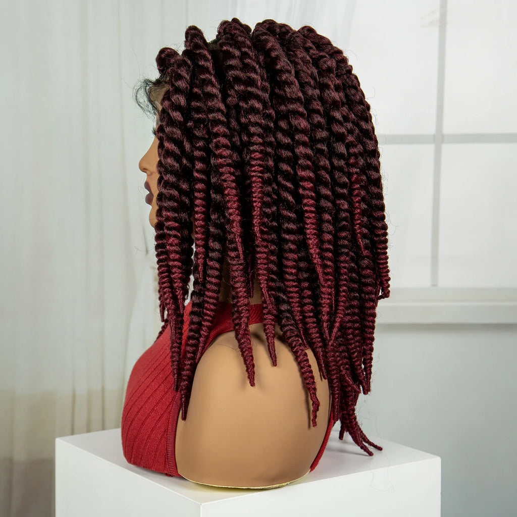 16" Twist Knotless Braids Wig | HD Full Lace | Baby Hair | Natural Look