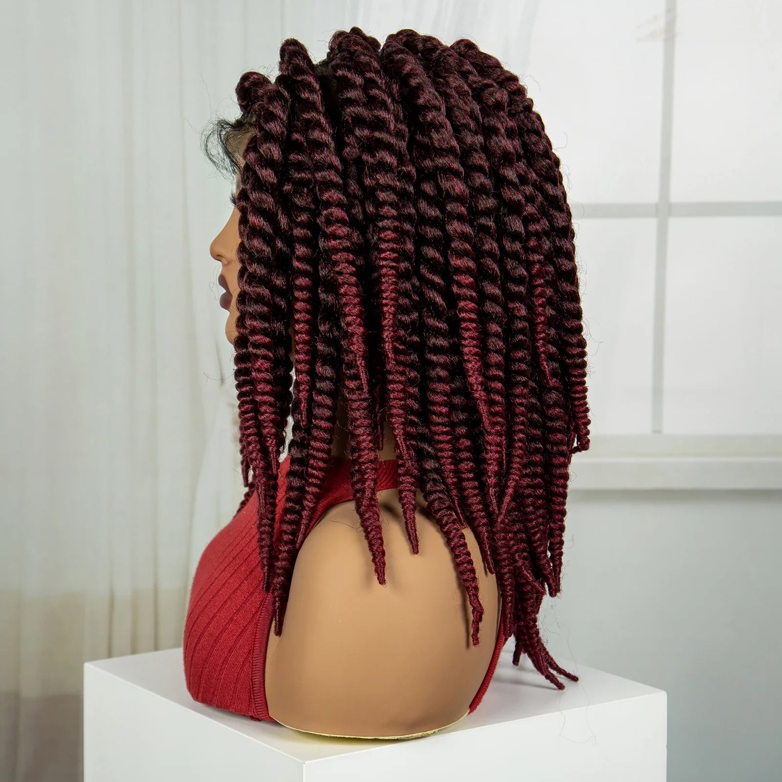 16" Twist Knotless Braids Wig | HD Full Lace | Baby Hair | Natural Look