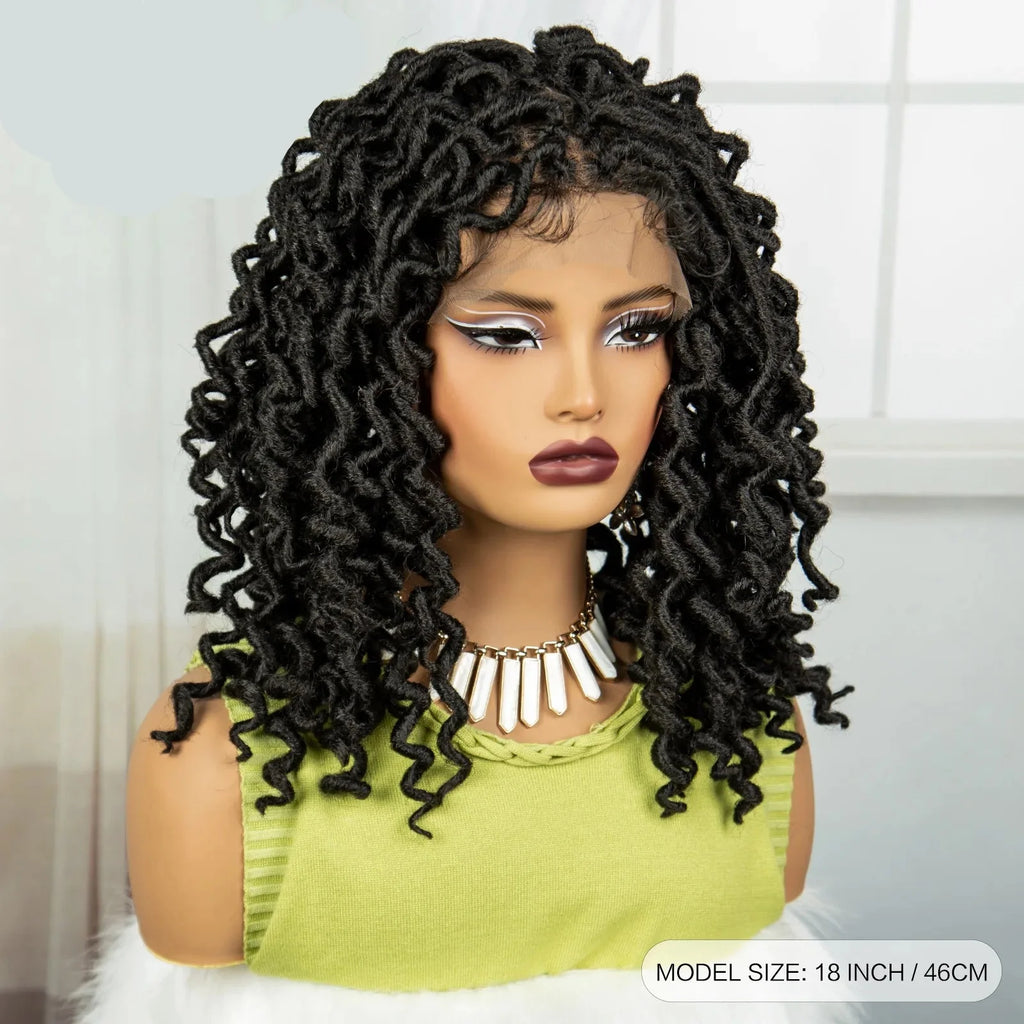 18" Faux Locs Full Lace Wig | Baby Hair | Transparent Lace Front | Crochet Dreadlocks | Black Women