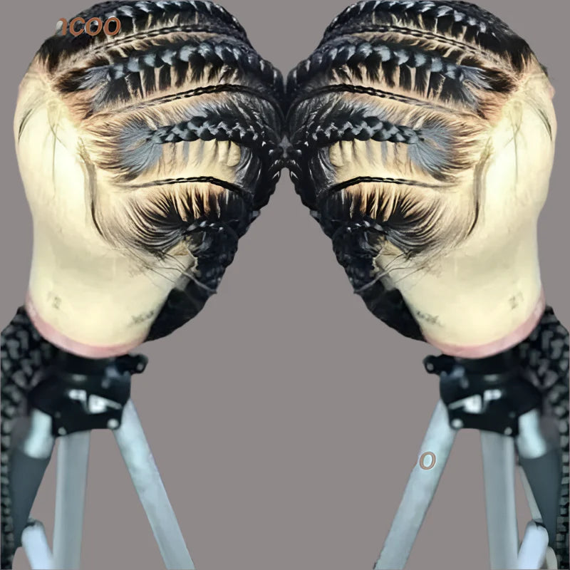 36" Cornrow Braided Wig | Full Lace Frontal | With Baby Hair | For Black Women