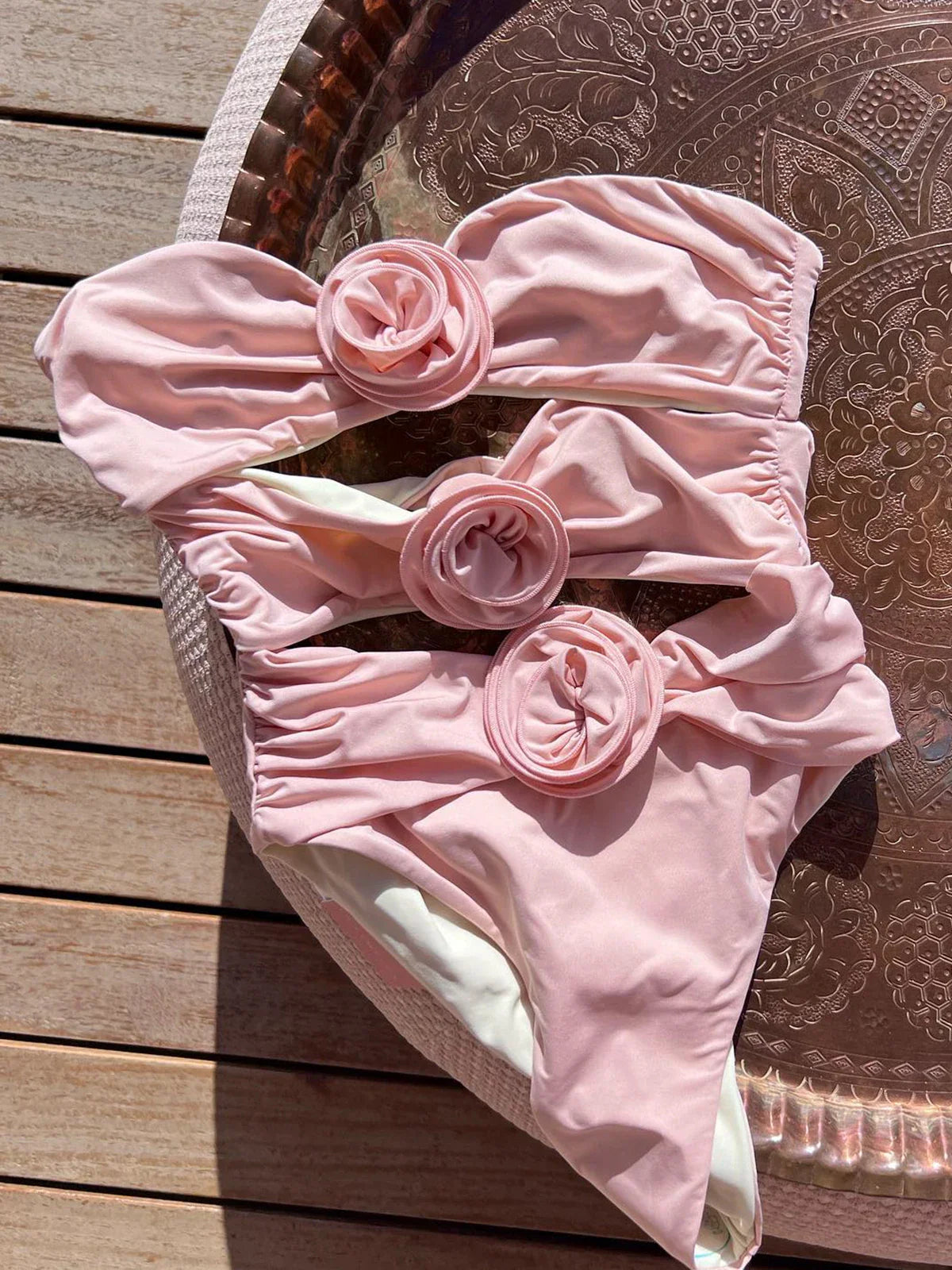 Premium Oceana One Piece Swimsuit in White and Pink for Women