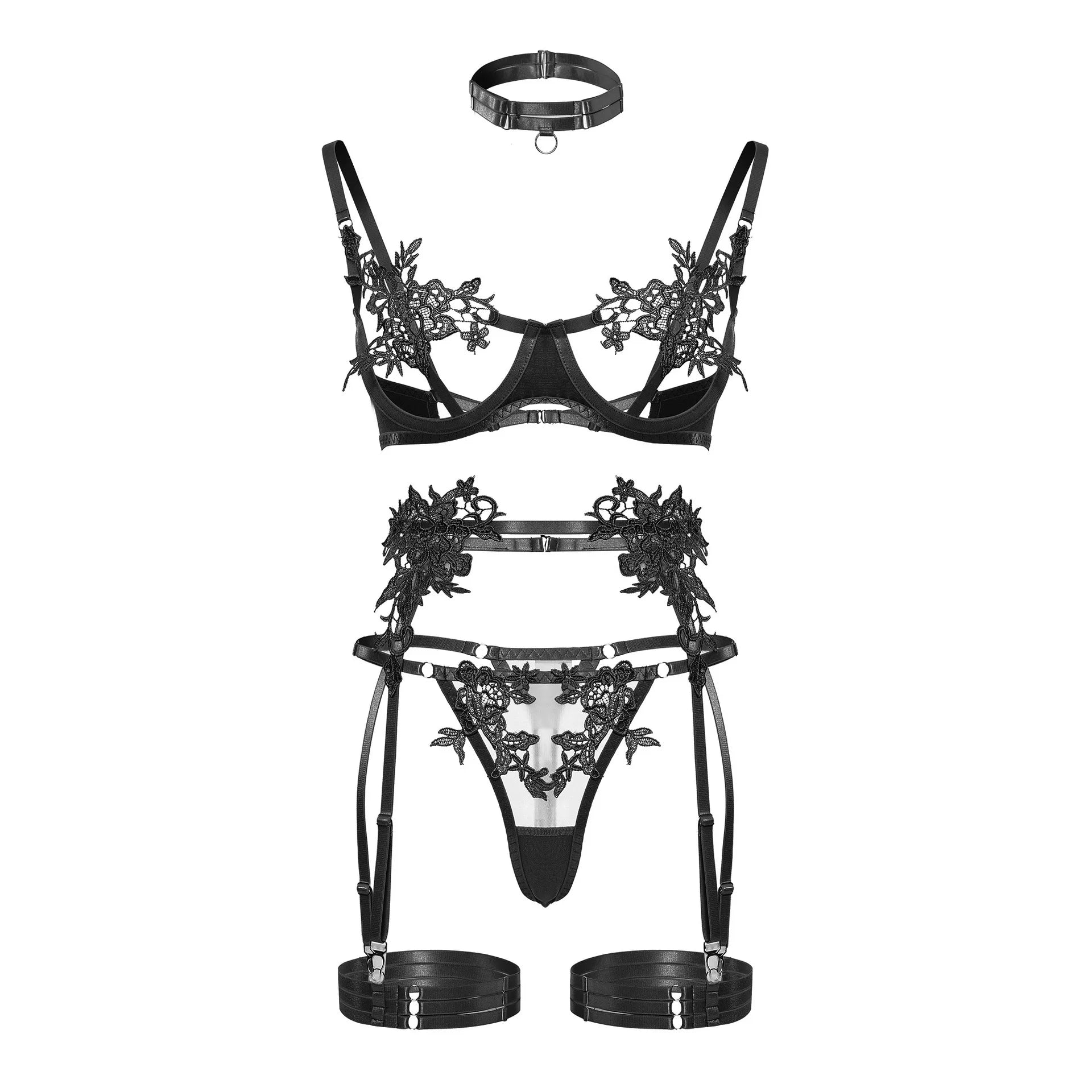 Ellolace Sensual Lingerie Open Bra See Through Fancy Underwear Uncensored Luxury Lace Porn Exotic Sets Sexy Outfits Intimate