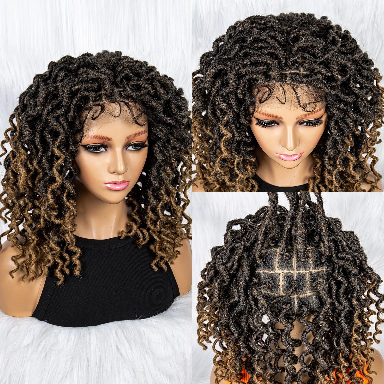 16" Synthetic Dreadlocks Braided Wig | Full Lace Crochet Style