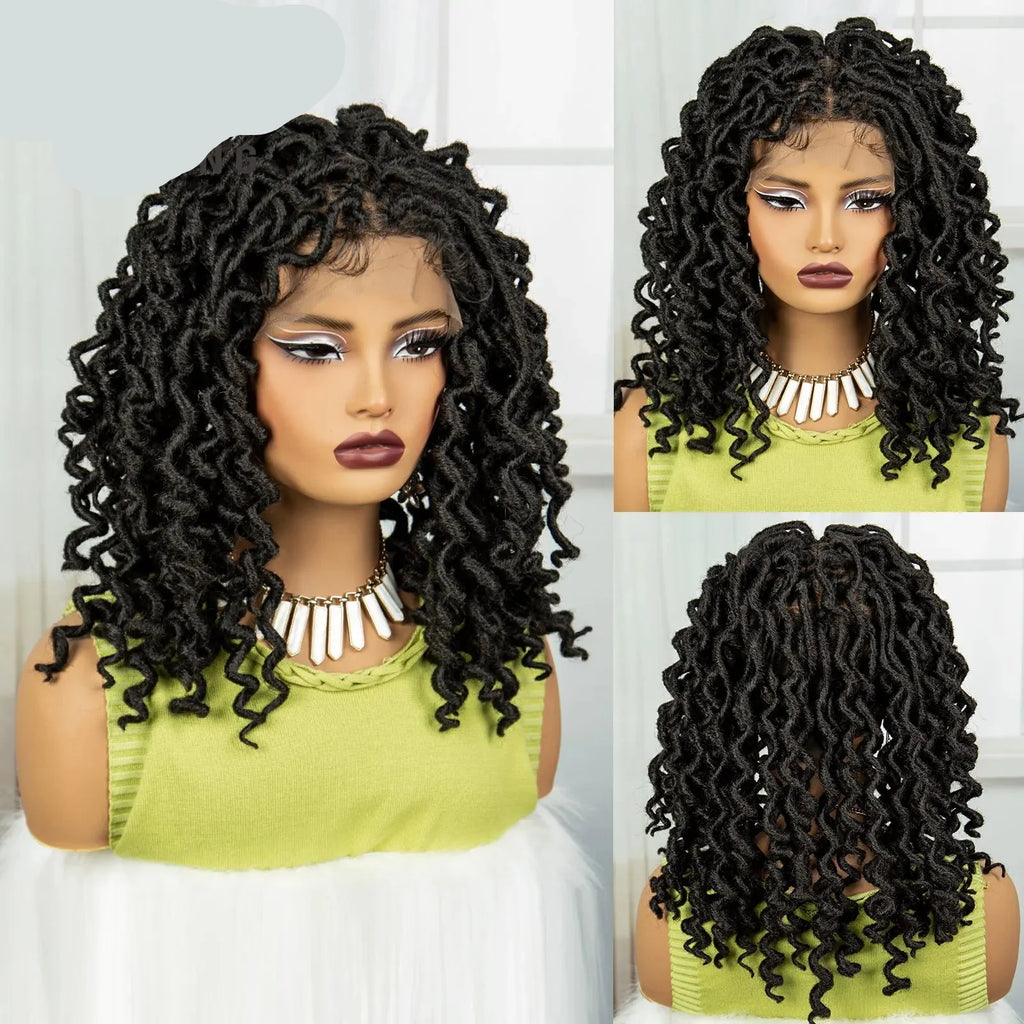 18" Faux Locs Full Lace Wig | Baby Hair | Transparent Lace Front | Crochet Dreadlocks | Black Women