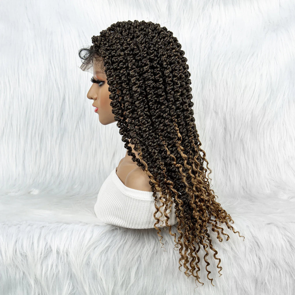 18" HD Lace Full Lace Braided Wig | Twist Braids | Baby Hair | Natural Look | Synthetic Hair