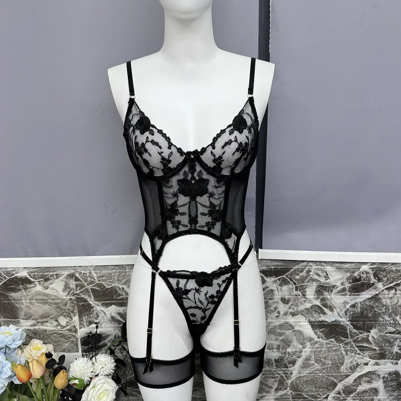 Ellolace Lingerie For Women In Offers Diamond Girl Super Sexy Push Up Lace See-Through Bra Hot Beautiful Undewear Fantasy Outfit