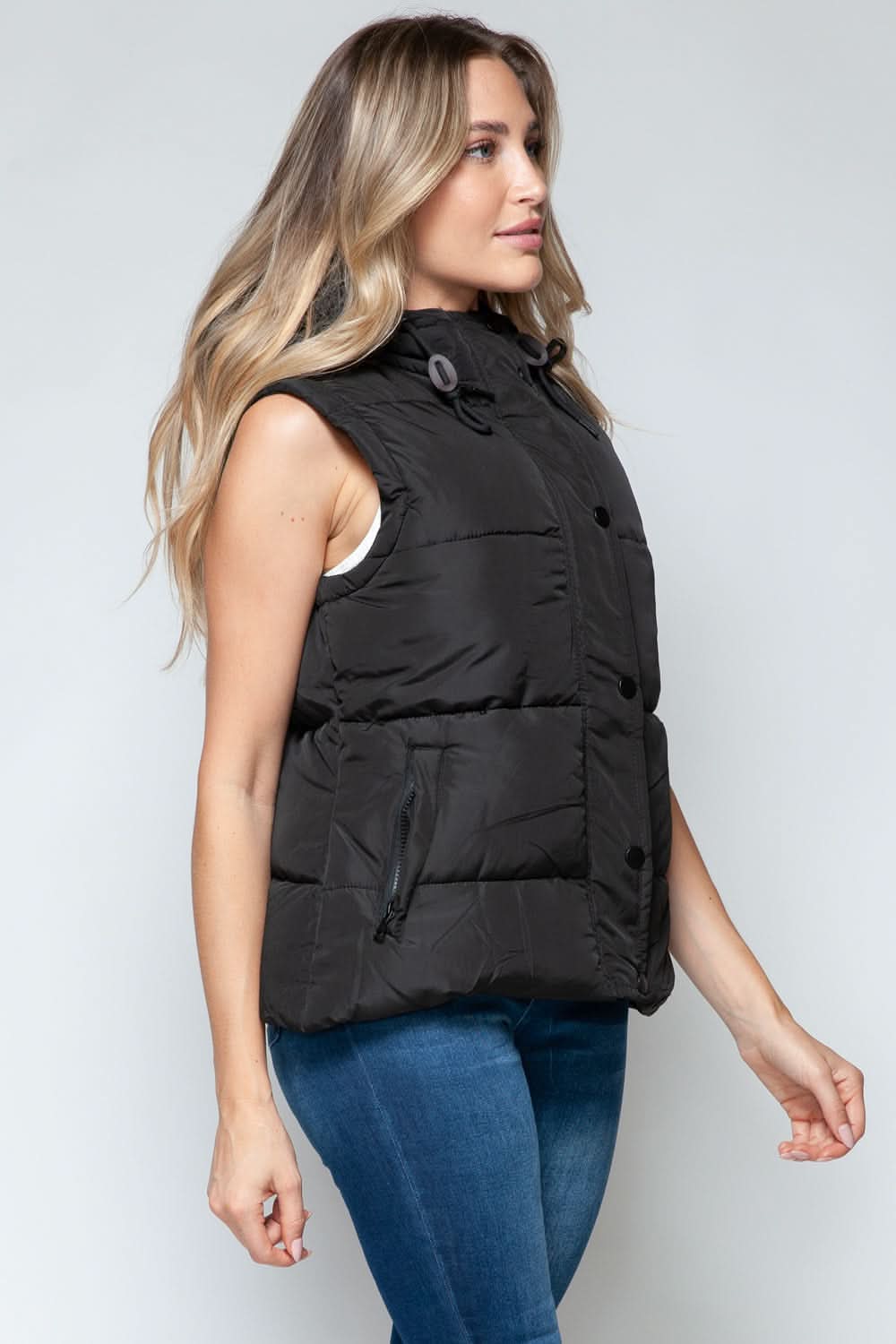Snobbish hooded vest with zip closure