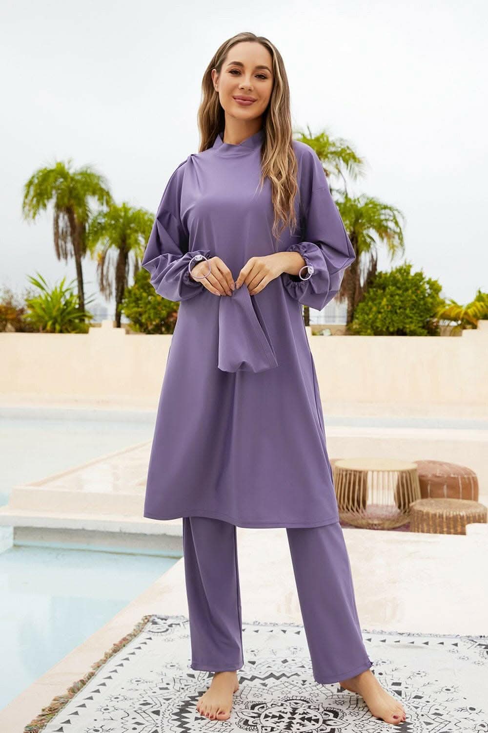 Stylish drawstring swim set
