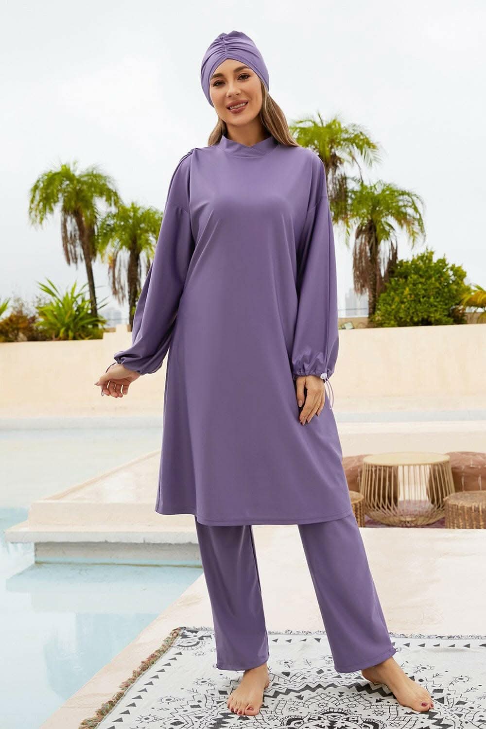 Stylish drawstring swim set