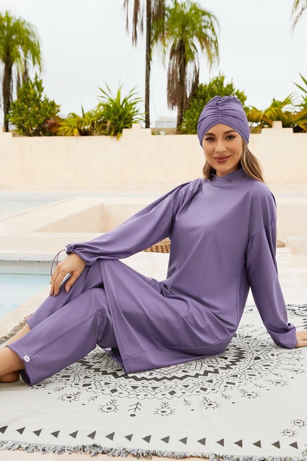 Stylish drawstring swim set