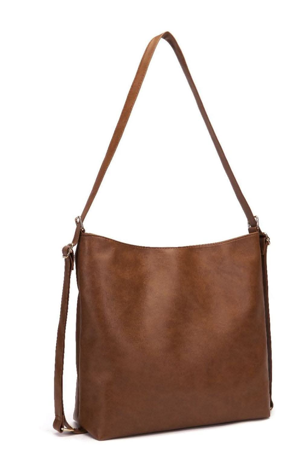 Stylish large PU leather crossbody bag