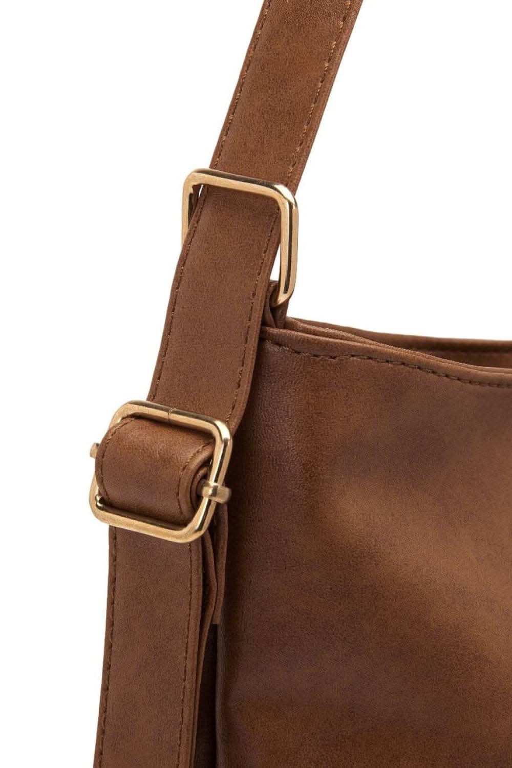 Stylish large PU leather crossbody bag