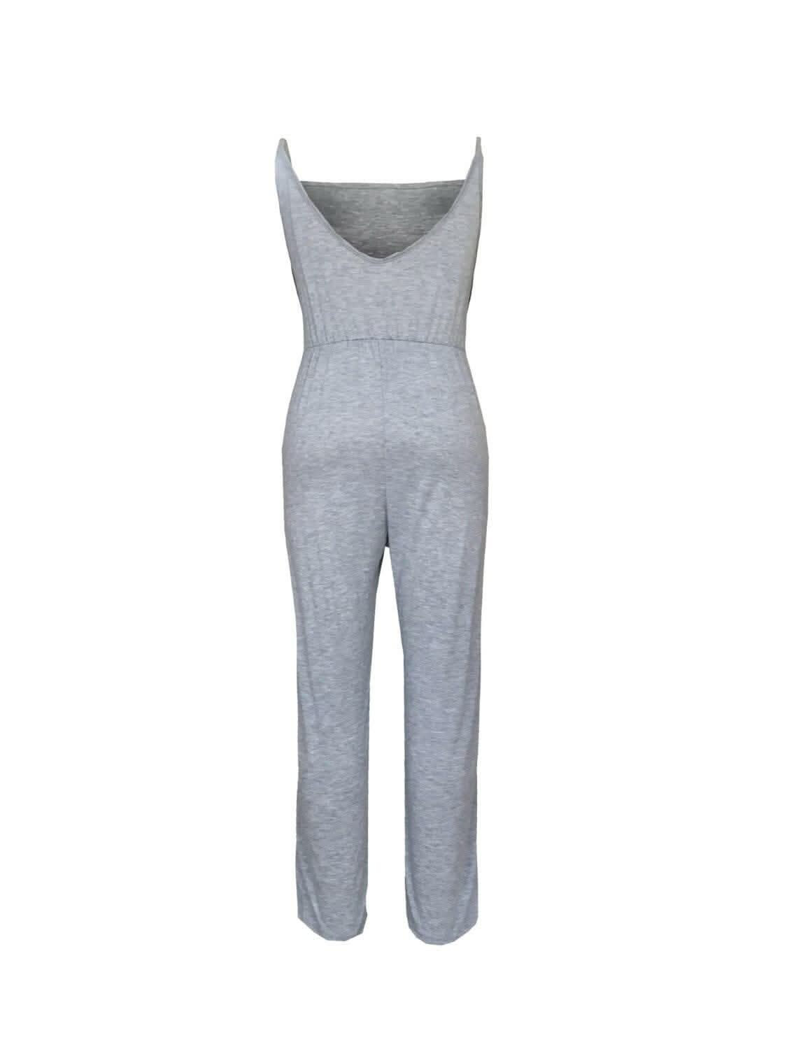 Tied strap square neck jumpsuit